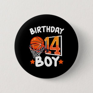 Badge Rond 5 Cm Basket-Ball Im 14 Ans 14ème Décor Boy