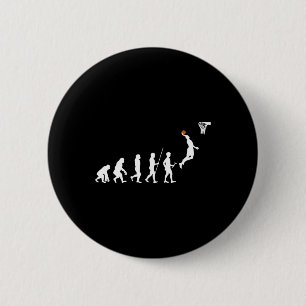 Badge Rond 5 Cm Basket-ball sur l'évolution humaine