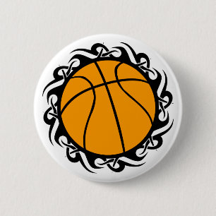 Badge Rond 5 Cm basketball. tribal.