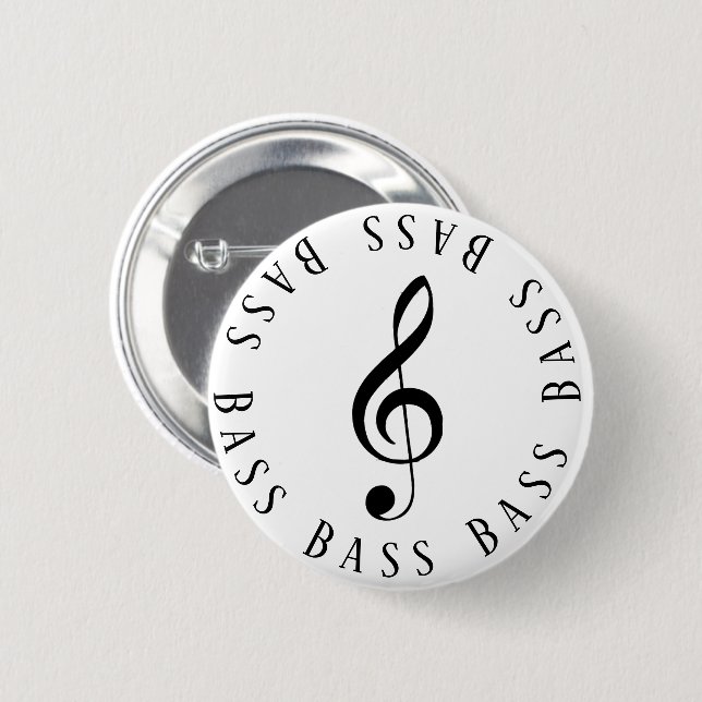 Badge Rond 5 Cm Bass Singer Treble Clef Button (Devant & derrière)