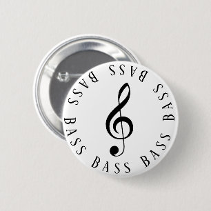 Badge Rond 5 Cm Bass Singer Treble Clef Button