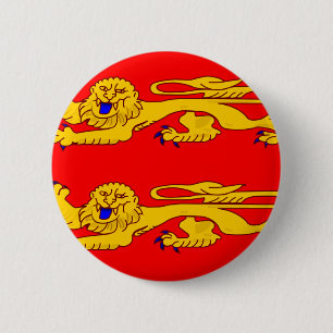 Badge Rond 5 Cm Basse Normandie, drapeau de la France