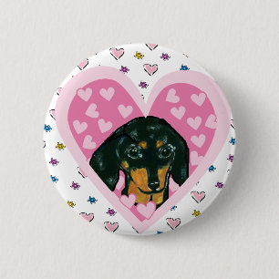 Badge Rond 5 Cm Basset allemand