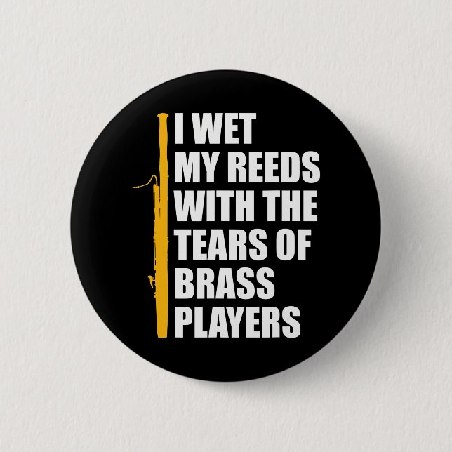Badge Rond 5 Cm Bassooniste Reed (Devant)