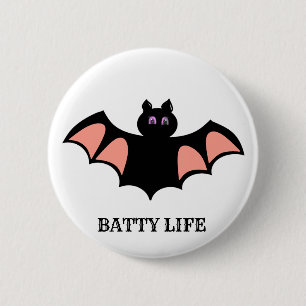 Badge Rond 5 Cm Bat d'Halloween