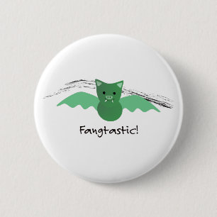 Badge Rond 5 Cm Bat vert de la pêche