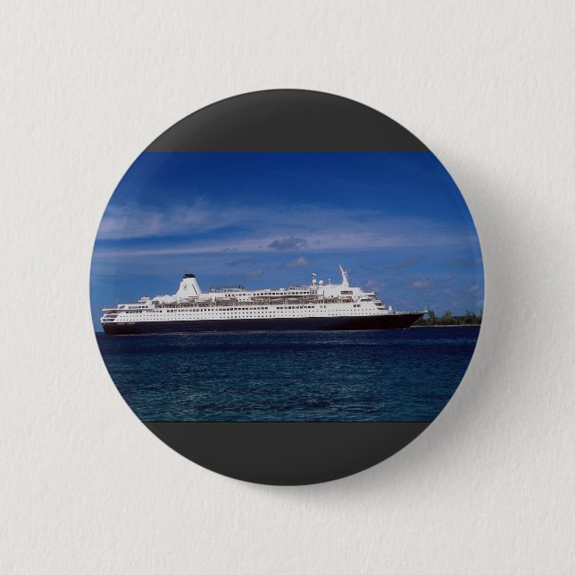 Badge Rond 5 Cm Bateau de croisière, Nassau, Bahamas (Devant)