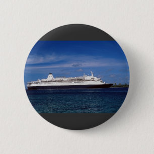 Badge Rond 5 Cm Bateau de croisière, Nassau, Bahamas