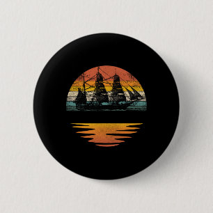 Badge Rond 5 Cm Bateau de pirate vintage voilier nautique 