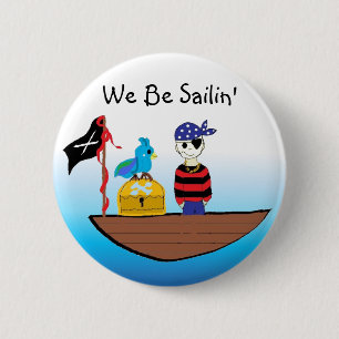 Badge Rond 5 Cm Bateau De Pirates Au Trésor