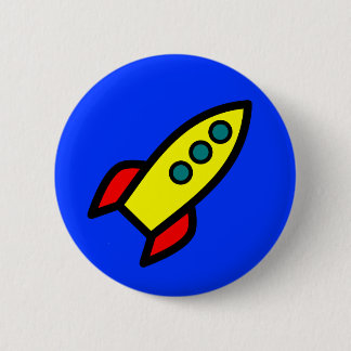 Badge Rond 5 Cm Bateau de Rocket de bande dessinée