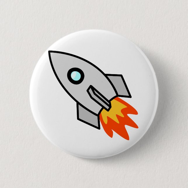Badge Rond 5 Cm Bateau de Rocket de bande dessinée (Devant)
