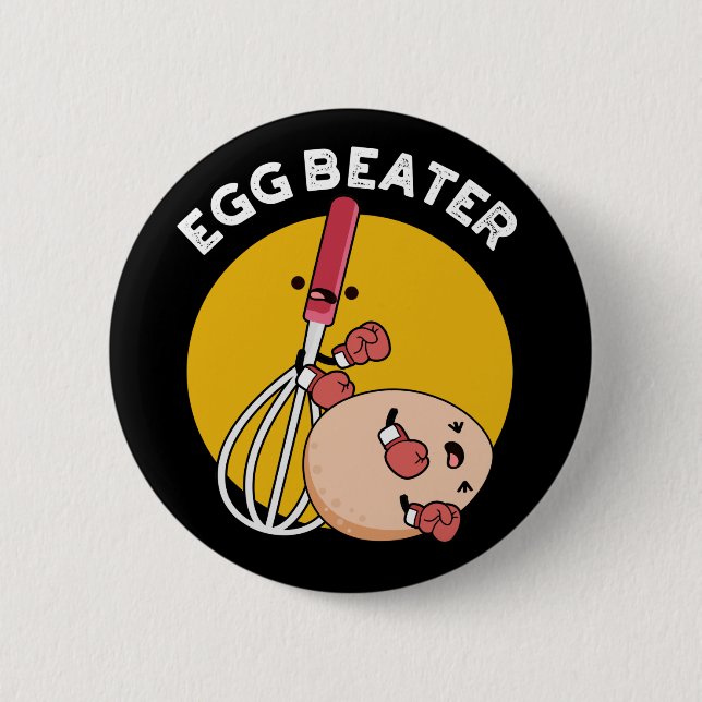 Badge Rond 5 Cm Bateau d'oeuf amusant jeu de boxe BG foncé (Devant)