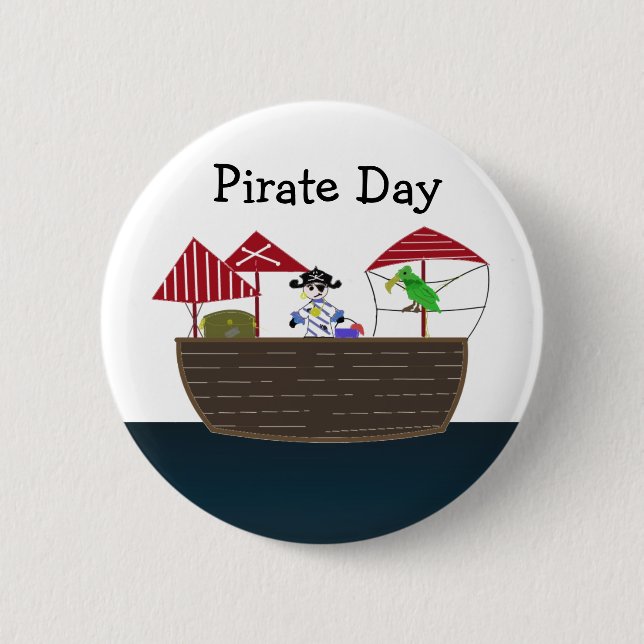 Badge Rond 5 Cm Bateau pirate (Devant)