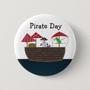 Badge Rond 5 Cm Bateau pirate
