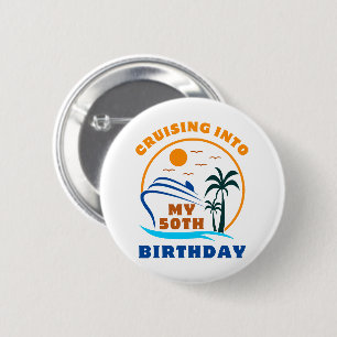 Badge Rond 5 Cm Bateau pour mes 50 ans de croisière
