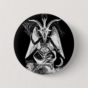 Badge Rond 5 Cm Bathomet (noir et blanc)