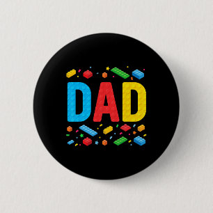 Badge Rond 5 Cm Bâtiment principal Briques Blocs Famille Faune