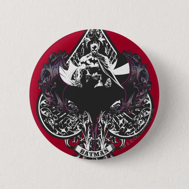 Badge Rond 5 Cm Batman Ace of Spaces Crest gothique (Devant)
