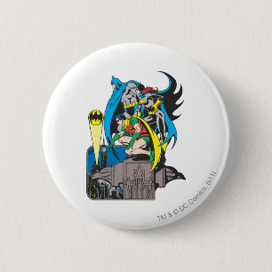 Badge Rond 5 Cm Batman/Batgirl/Robin