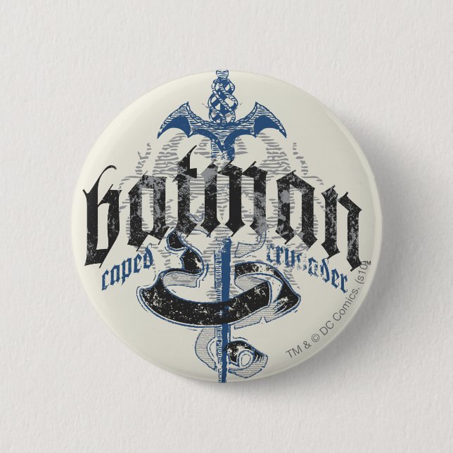 Badge Rond 5 Cm Batman | Nom avec logo épée (Devant)