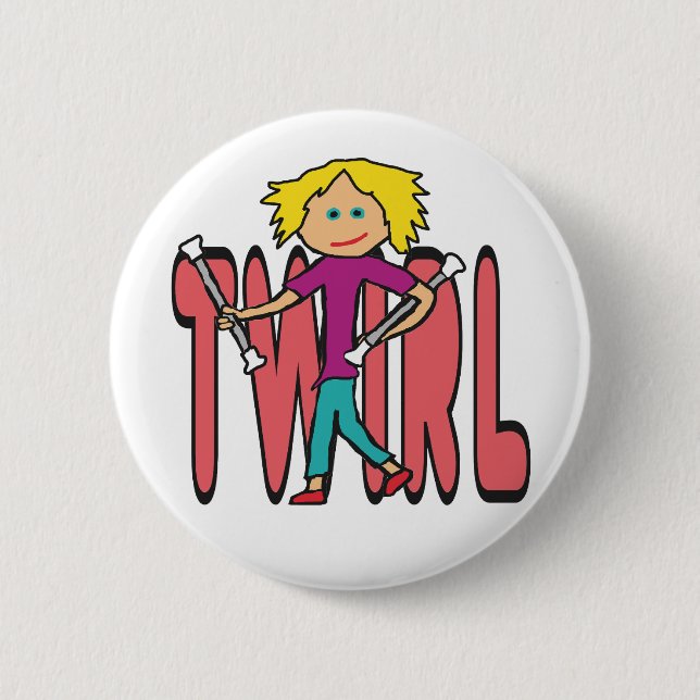 Badge Rond 5 Cm Baton Twirling (Devant)