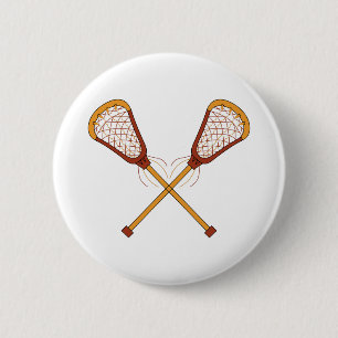 Badge Rond 5 Cm Bâtons de lacrosse