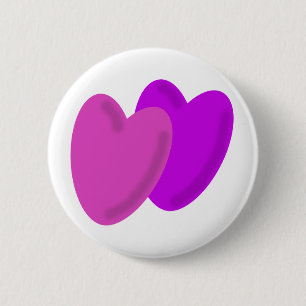 Badge Rond 5 Cm Battement de deux coeurs en tant qu'un