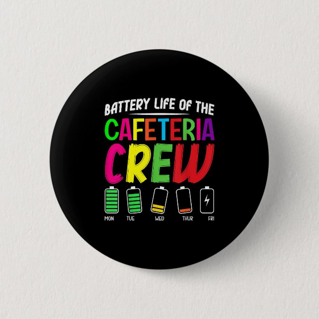 Badge Rond 5 Cm Batterie Vie De L'Équipage De Cafétéria - Funny Sc (Devant)