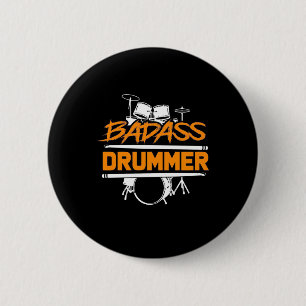Badge Rond 5 Cm Batteur Badass