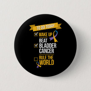 Badge Rond 5 Cm Battre le cancer de la vessie domine le monde