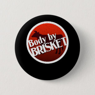 Badge Rond 5 Cm Bbq Body Par Brisket Cow