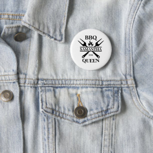 Badge Rond 5 Cm BBQ Funny Barbecue personnalisé Queen Apron Cuttin