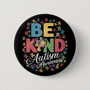 Badge Rond 5 Cm Be Kind Sensibilisation sur l'autisme Conception c
