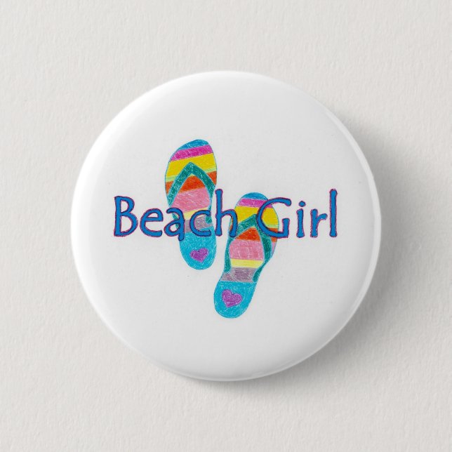 Badge Rond 5 Cm beachgirl (Devant)