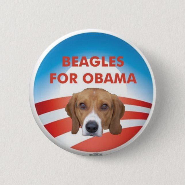 Badge Rond 5 Cm Beagles pour Obama (Devant)