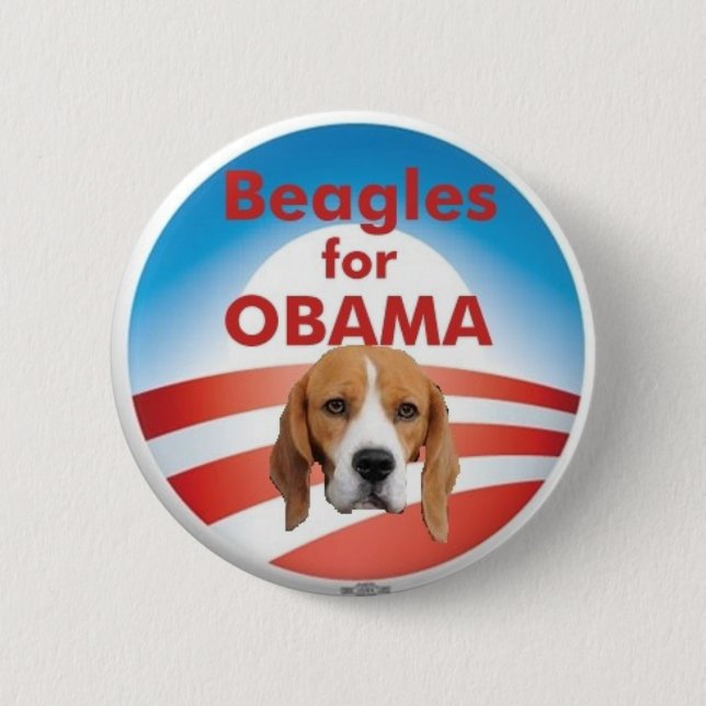 Badge Rond 5 Cm Beagles pour Obama (Devant)