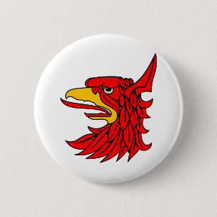Badge Rond 5 Cm Beak de la créature rouge d'oiseaux