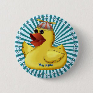 Badge Rond 5 Cm Béanie Casquette Canard en caoutchouc