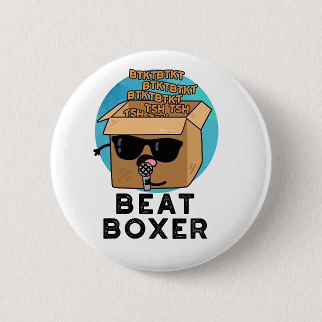 Badge Rond 5 Cm Beat Boxer Funny Beatboxbox Pun (Devant)