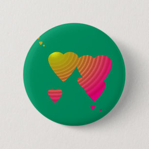 Badge Rond 5 Cm Beau bouton de coeurs