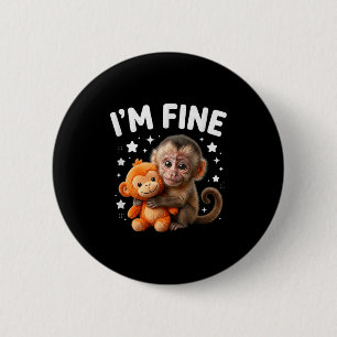Badge Rond 5 Cm Beau ciel étoilé bébé singe mignon câlin art sarca