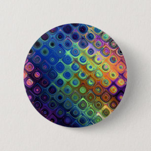 Badge Rond 5 Cm Beau cool carrés abstraits cercles verre brillant