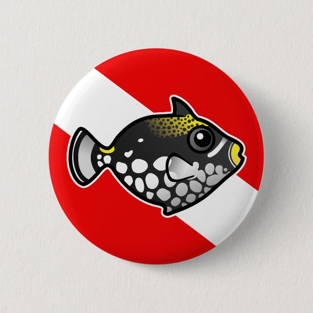 Badge Rond 5 Cm Beau Drapeau de plongée Clown Clown (Devant)