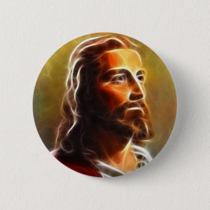 Badge Rond 5 Cm Beau Jésus Portrait