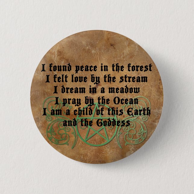 Badge Rond 5 Cm Beau poème Wiccan (Devant)