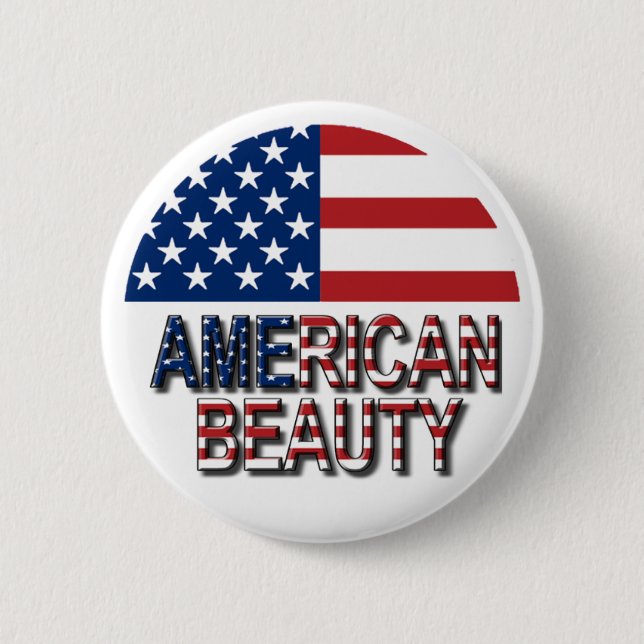 Badge Rond 5 Cm Beauté Américaine (Devant)