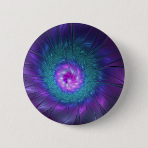 Badge Rond 5 Cm Beauté florale abstraite Art fractal coloré Fleur