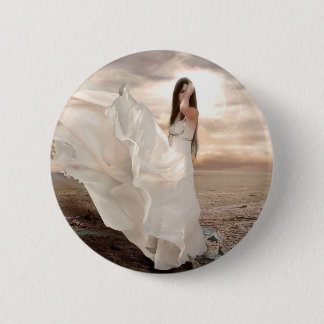 Badge Rond 5 Cm Beauté habillée par blanc abstrait d'ange