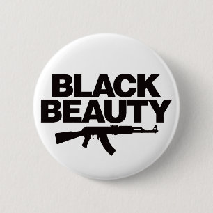 Badge Rond 5 Cm Beauté noire AK - noir